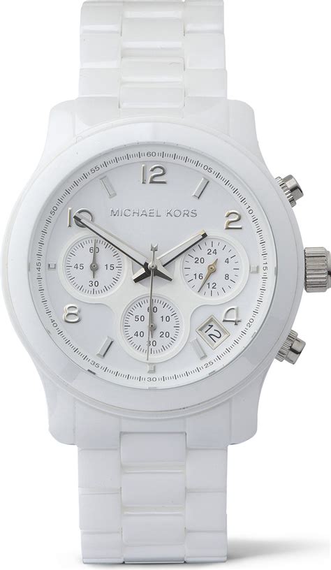 michael kors white boyfriend watch|Michael Kors white ceramic watch.